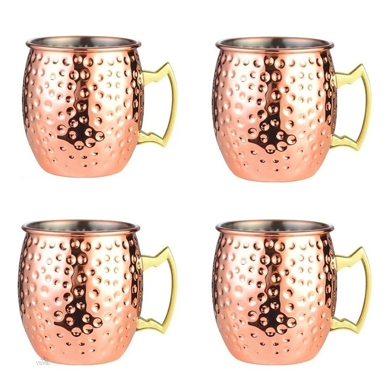 Mule Copper Mug - 4 peças de canecas Moscow Mule