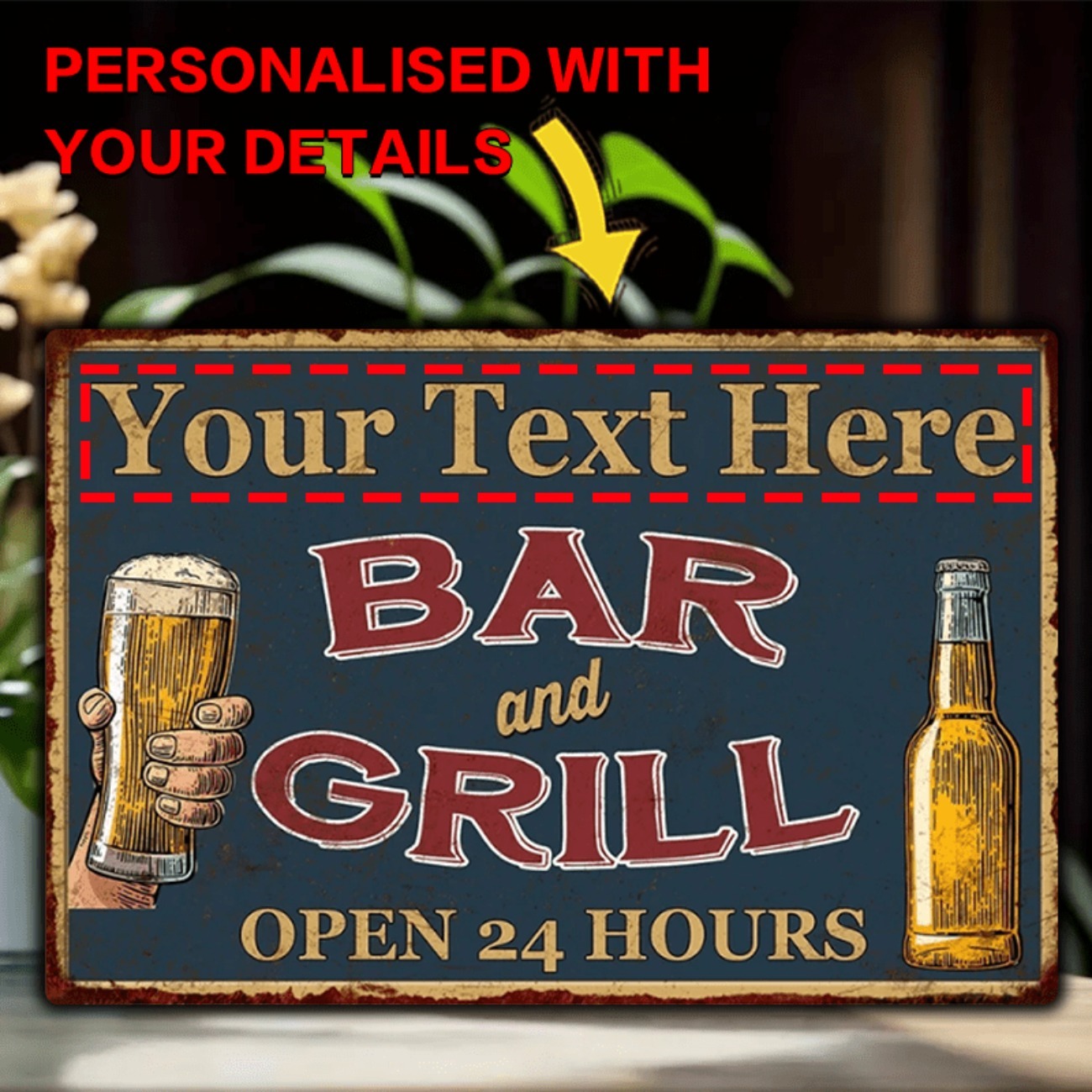 Placa de Alumínio Personalizáv - Home Bar Accessories avaliação e preço